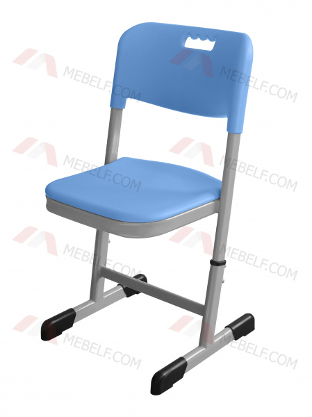 Школьный стул ШС61 на плоскоовальной трубе и на полозьях, антивандальный, синий