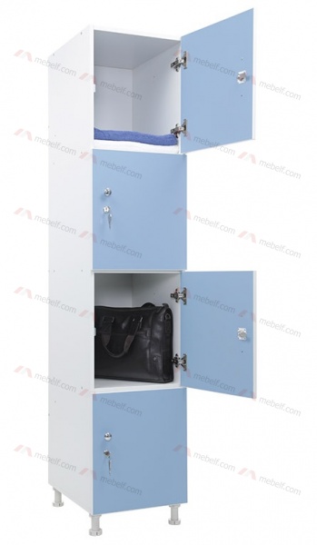 Шкаф для раздевалок WL 14-40 голубой/белый фото. Фото N3