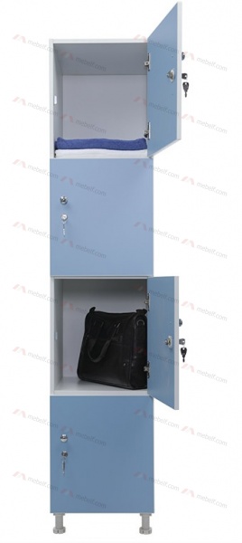 Шкаф для раздевалок WL 14-40 голубой/белый фото. Фото N4
