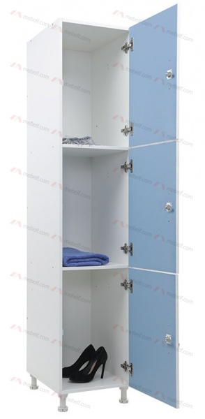 Шкаф для раздевалок WL 13-40 голубой/белый фото. Фото N2